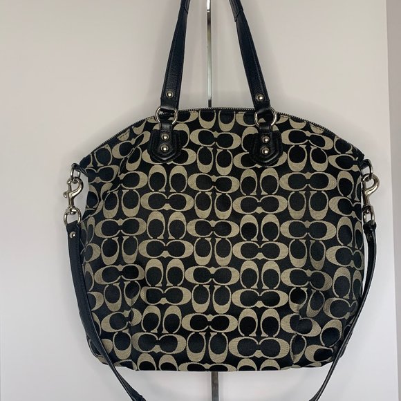 COACH ASHLEY SIGNATURE NORTH/SOUTH SATCHEL - Picture 3 of 7